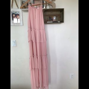 Pink flouncy long dress